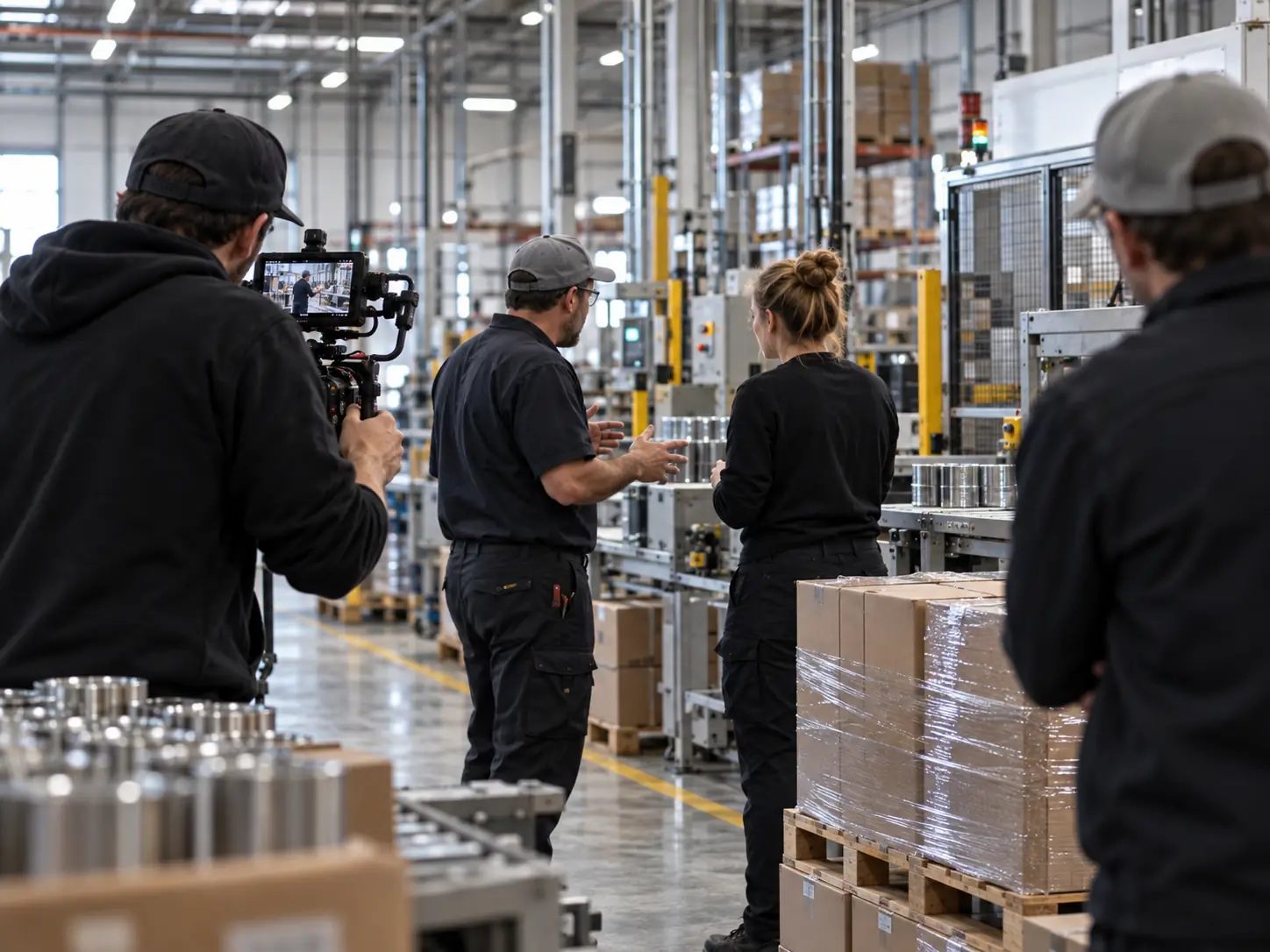 Producción de video en la planta de un cliente industrial