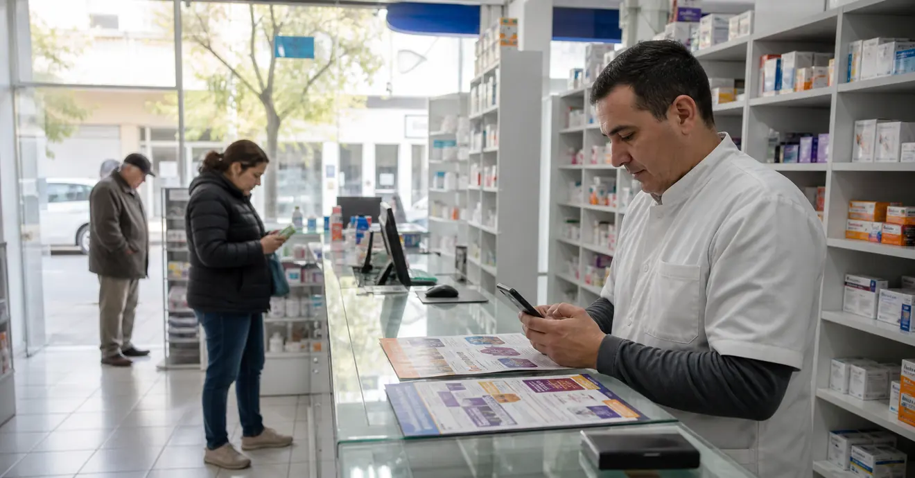Farmacia tradicional con poca presencia digital